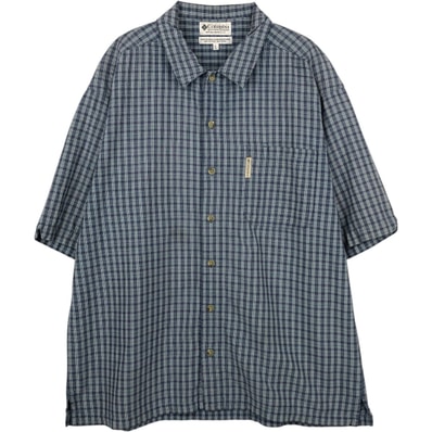 古着 90~00年代 コロンビア Columbia 半袖 コットン チェックシャツ ボックスシャツ メンズL相当 ヴィンテージ/eaa650741