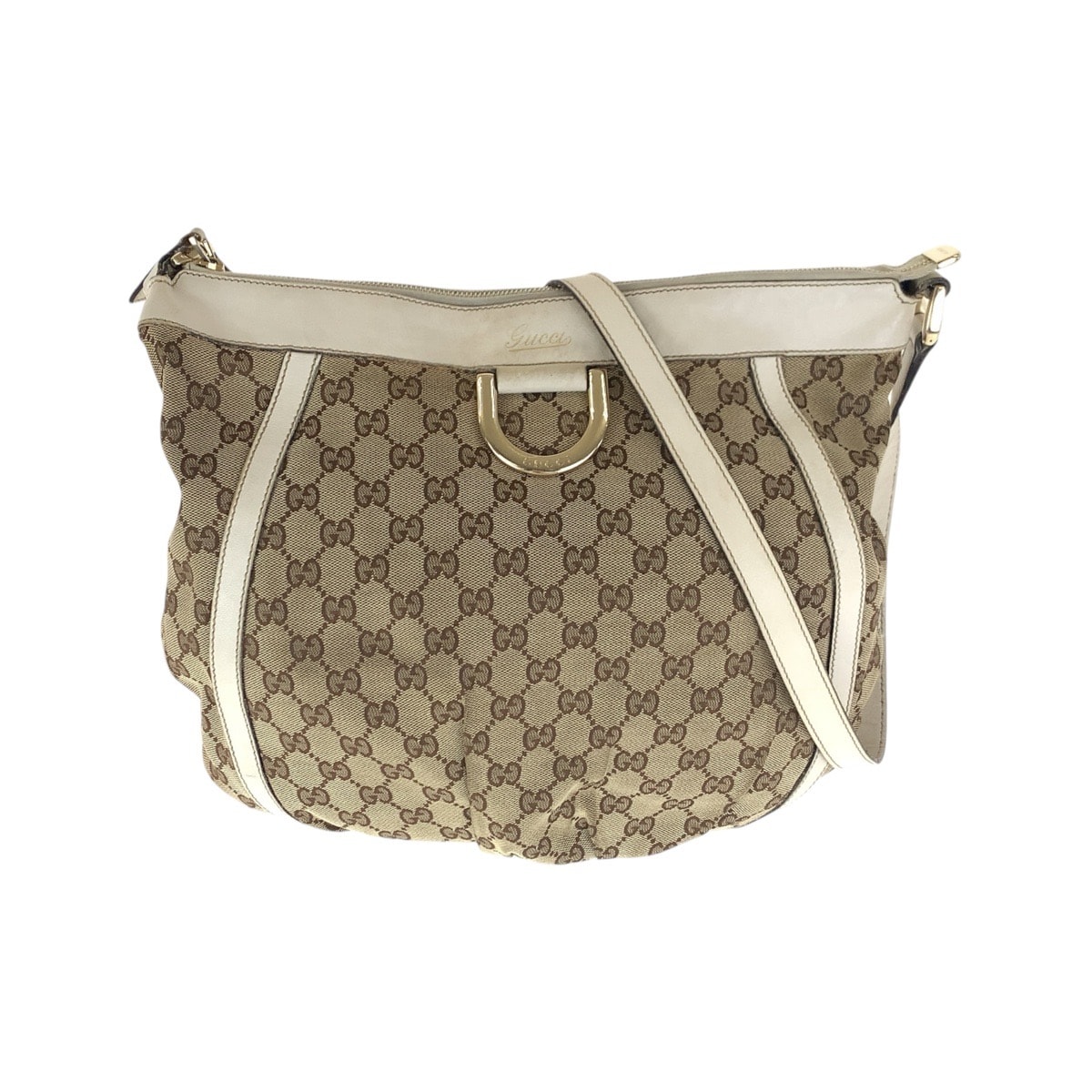GUCCI グッチ アビー ベージュ アイボリー ゴールド金具 GGキャンバス レザー/ ショルダーバッグ メッセンジャーバッグ 602979 【中古】