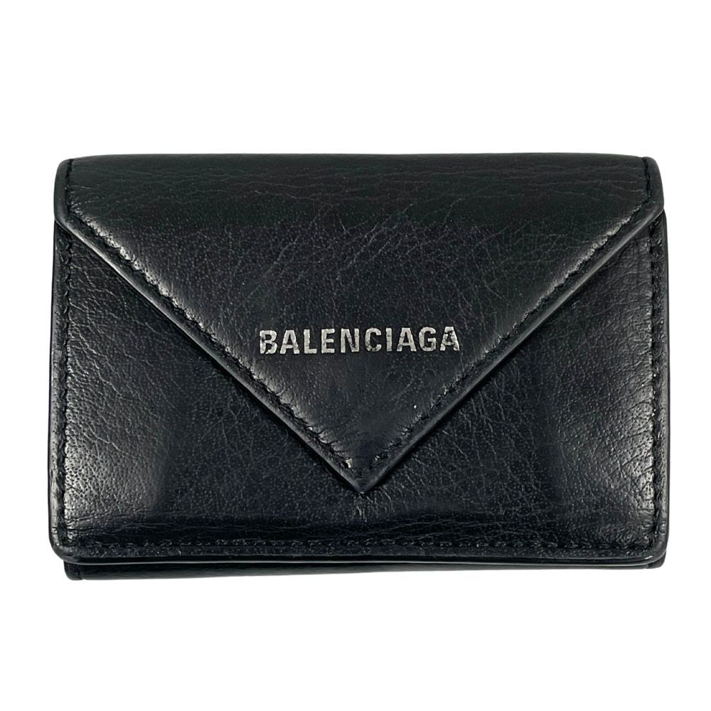 BALENCIAGA Papier Mini wallet Smooth Calfskin "Black"