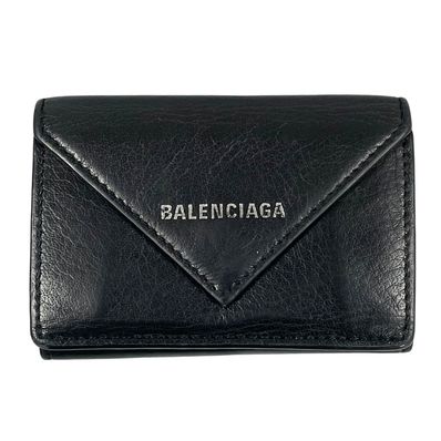 BALENCIAGA Papier Mini wallet Smooth Calfskin "Black"