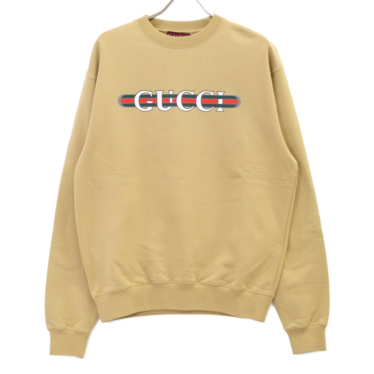 グッチ 24AW 784413 XJGKR ベージュ フロントロゴ コットンジャージースウェットシャツ S