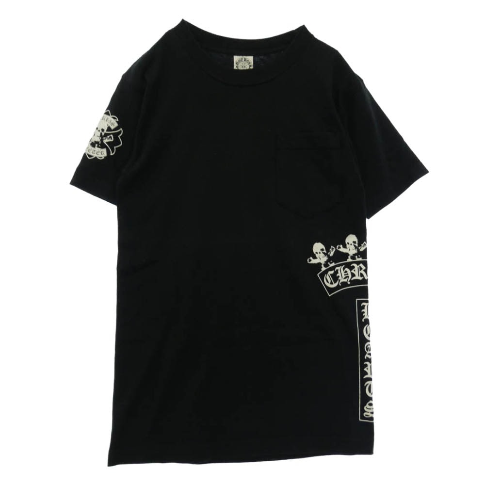 CHROME HEARTS クロムハーツ(原本無) FOTI Harris Teeter Print T Bar Logo Tee オールド フォティ・ハリスティーター プリント Tバ- ロゴ 半袖 Tシャツ カットソー ブラック系 S【中古】