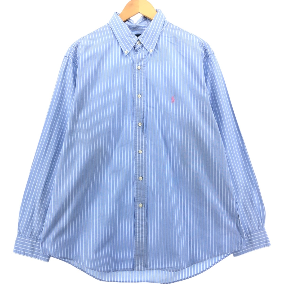 古着 ビッグサイズ ラルフローレン Ralph Lauren CUSTOM FIT 長袖 ボタンダウンストライプシャツ メンズXXXL相当/eaa540752