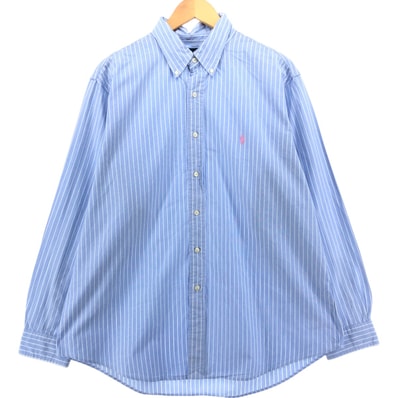古着 ビッグサイズ ラルフローレン Ralph Lauren CUSTOM FIT 長袖 ボタンダウンストライプシャツ メンズXXXL相当/eaa540752