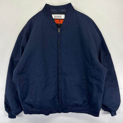 古着 レッドキャップ RED KAP ジャケット フルジップ ワーク 大きいサイズ 中綿 2XL ネイビー系 メンズ
