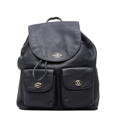 コーチ ペブルド リュック・デイパック F37410 ブラック レザー レディース COACH 中古