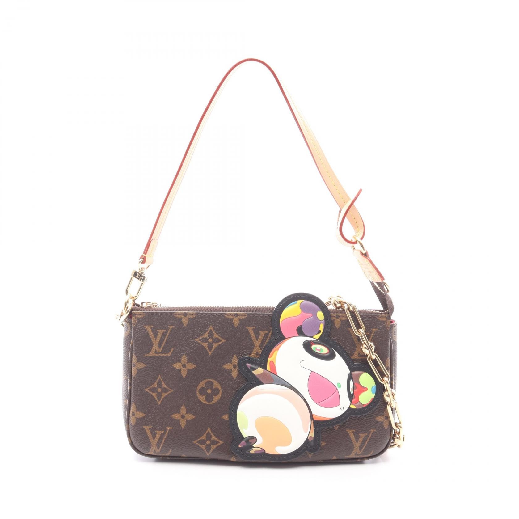 ルイ・ヴィトン LOUIS VUITTON LV × TM ポシェットアクセソワール モノグラムパンダ 2WAY ハンドバッグ バッグ PVCコーティングキャンバス レザー モノグラム レディース ブラウン系 / マルチカラー M13440 【中古】
