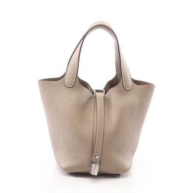 エルメス HERMES ピコタンロックPM ハンドバッグ バッグ レザー トリヨンクレマンス トリヨンクレマンス トゥルティエールグレー T刻印(2015年製造) レディース グレー系 【中古】