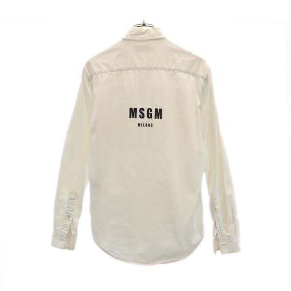 MSGM エムエスジーエム イタリア製 バック プリント 長袖 シャツ 38 ブルー系