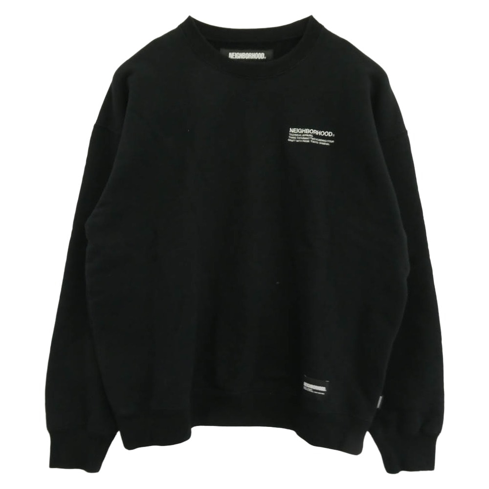NEIGHBORHOOD ネイバーフッド スウェット 241FPNH-CSM01 PLAIN SWEAT SHIRT LS プレーン スウェット シャツ ロゴ刺繍 プルオーバー スウェット ブラック系 M【中古】