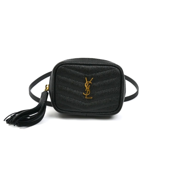 SAINT LAURENT サンローラン ベイビー ルー レザー チェーンショルダー ショルダーバッグ ブラック 635088 レディース【中古】【美品】