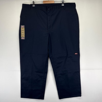 古着 美品 ディッキーズ Dickies パンツ デッドストック タグ付きダブルニー 大きいサイズ ワーク W46 L30 ネイビー系 メンズ