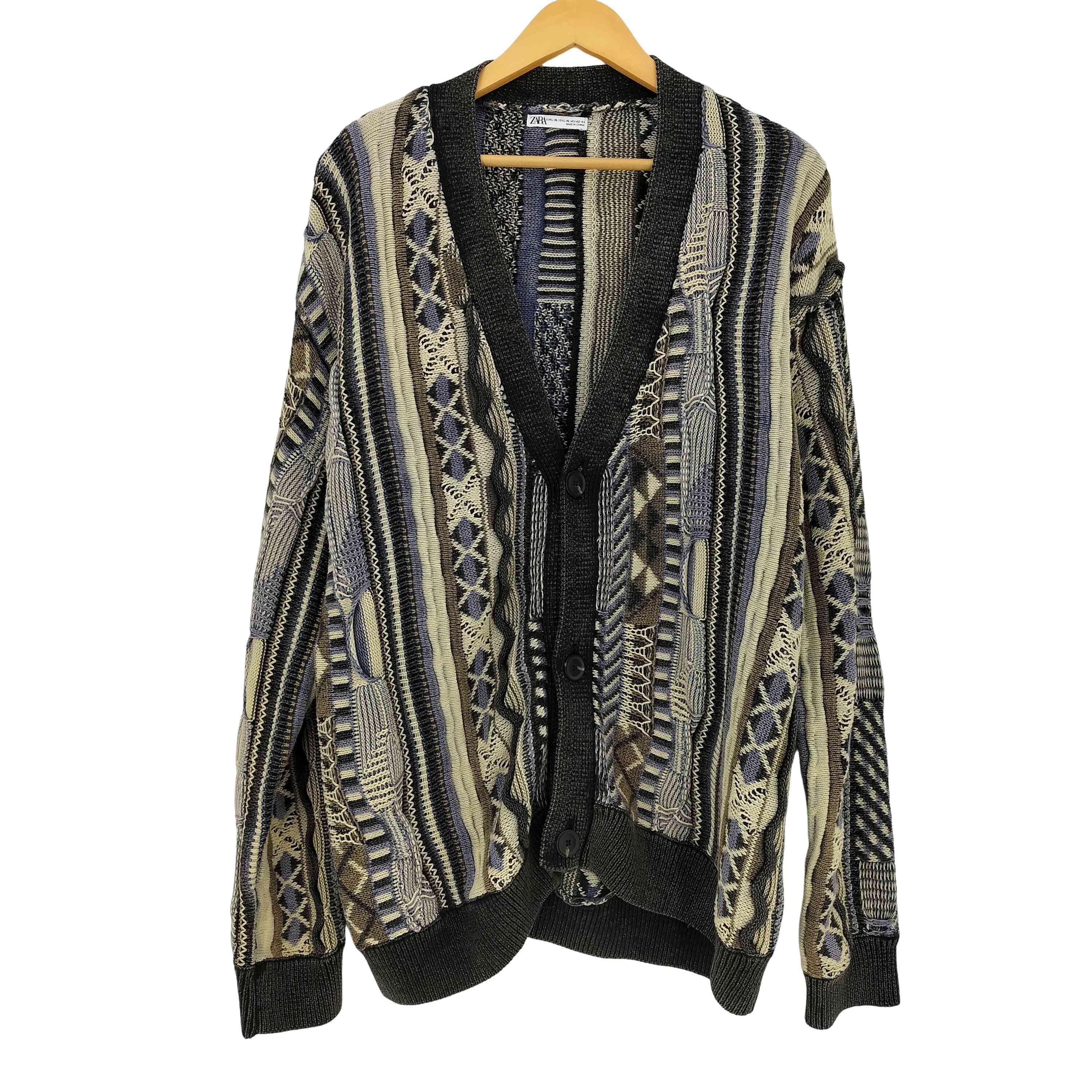 ABSTRACT JACQUARD CARDIGAN【1143520810250】