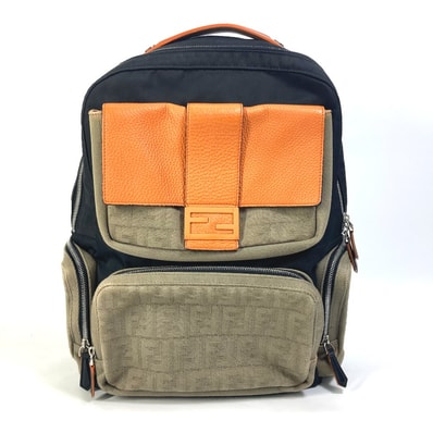 フェンディ FENDI ズッカ マルチ 7VZ048 バックパック カバン リュックサック ナイロン/キャンバス ブラック