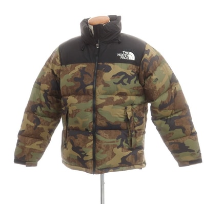 【中古】【未使用】ザノースフェイス THE NORTH FACE ナイロン ND92336 カモフラ柄 ダウンジャケット グリーンxブラック【サイズM】【メンズ】