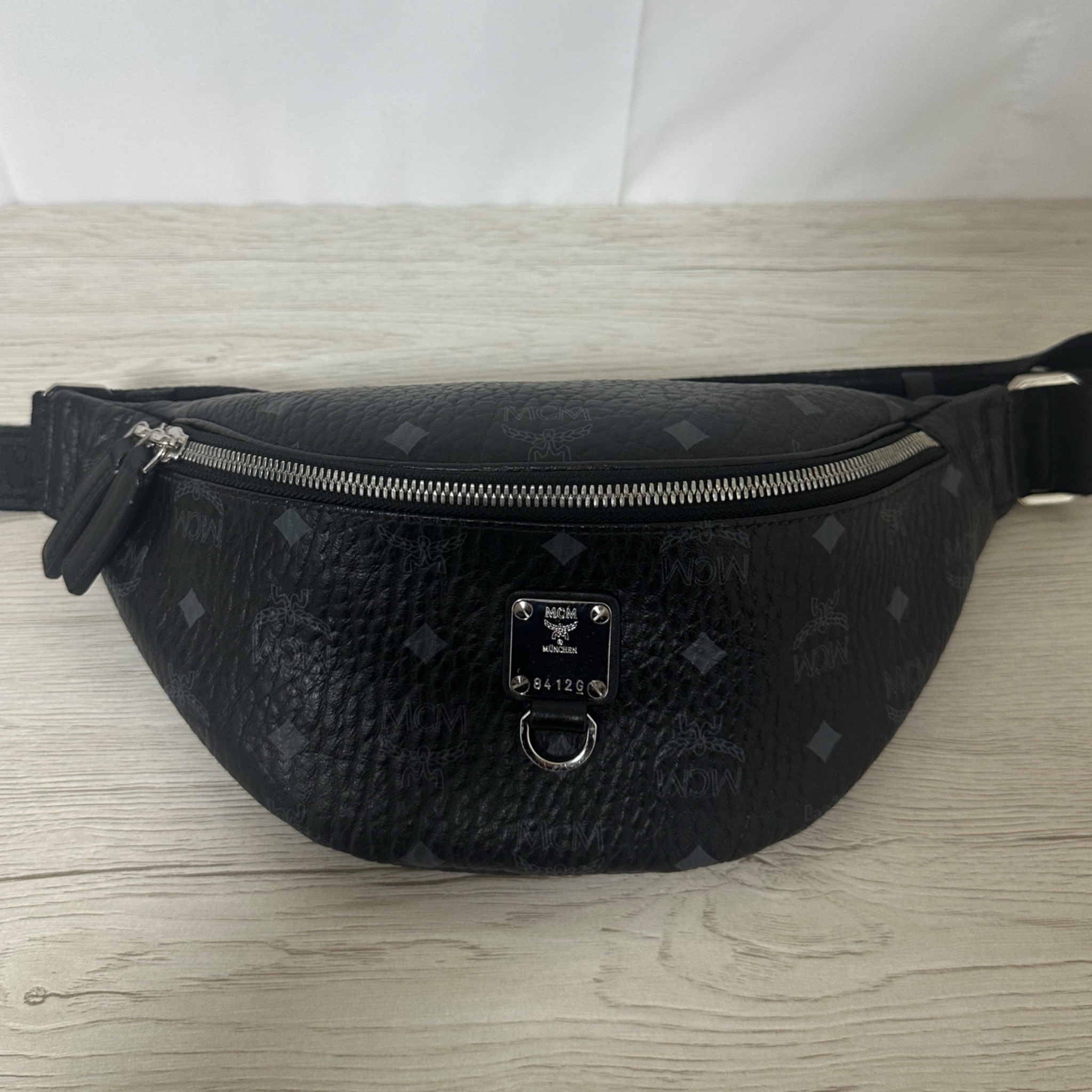 MCM Fursten Belt Bag In Visetos "Black"
