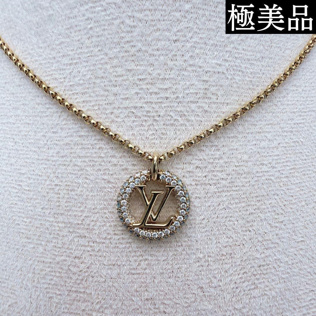 【極美品】LOUIS VUITTON ルイヴィトン コリエ ルイーズ バイ ナイト LVロゴ ネックレス ゴールド M00759
