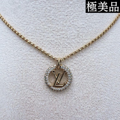 【極美品】LOUIS VUITTON ルイヴィトン コリエ ルイーズ バイ ナイト LVロゴ ネックレス ゴールド M00759