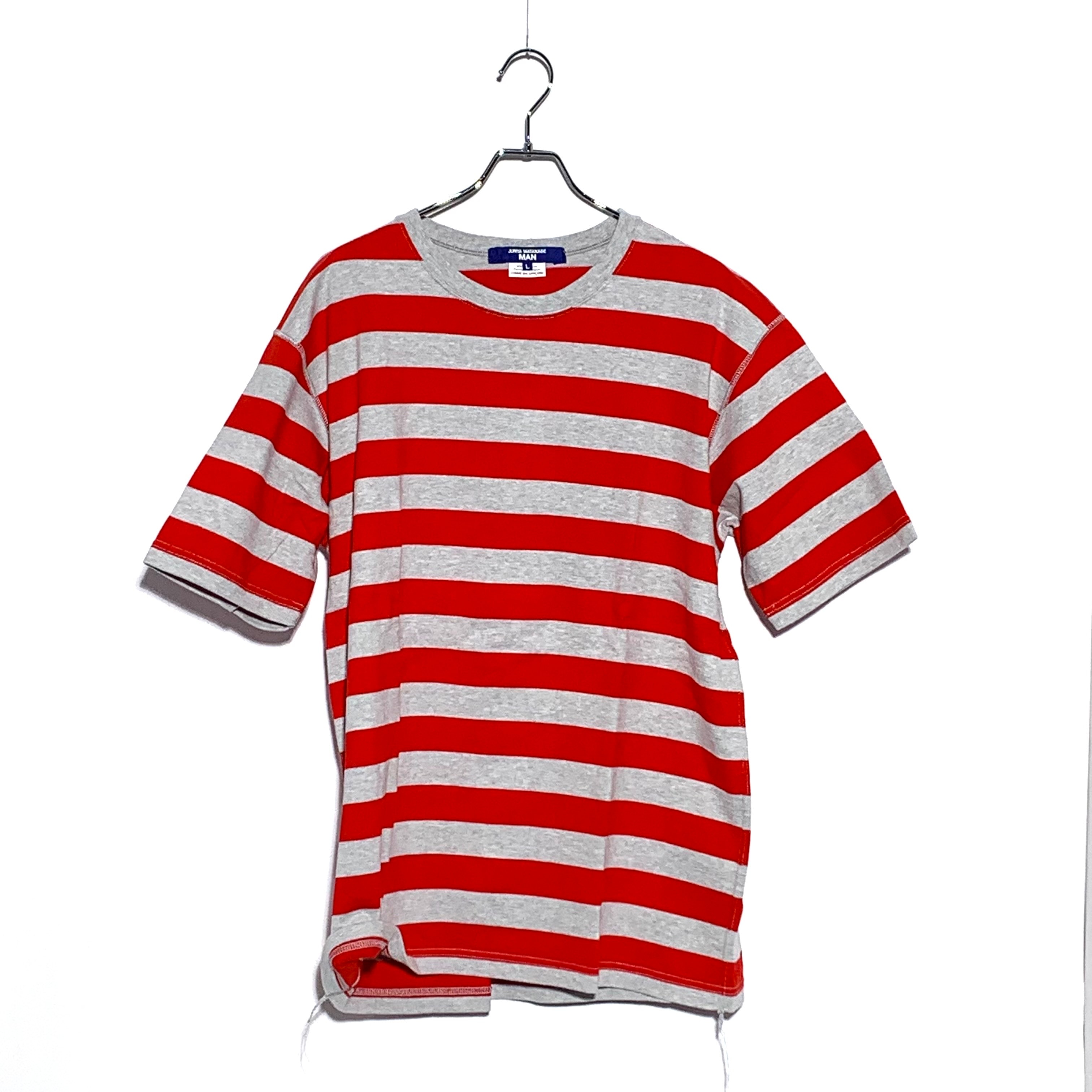 A (未使用に近い)】JUNYA WATANABE MAN Cotton Border T-Shirt Grey