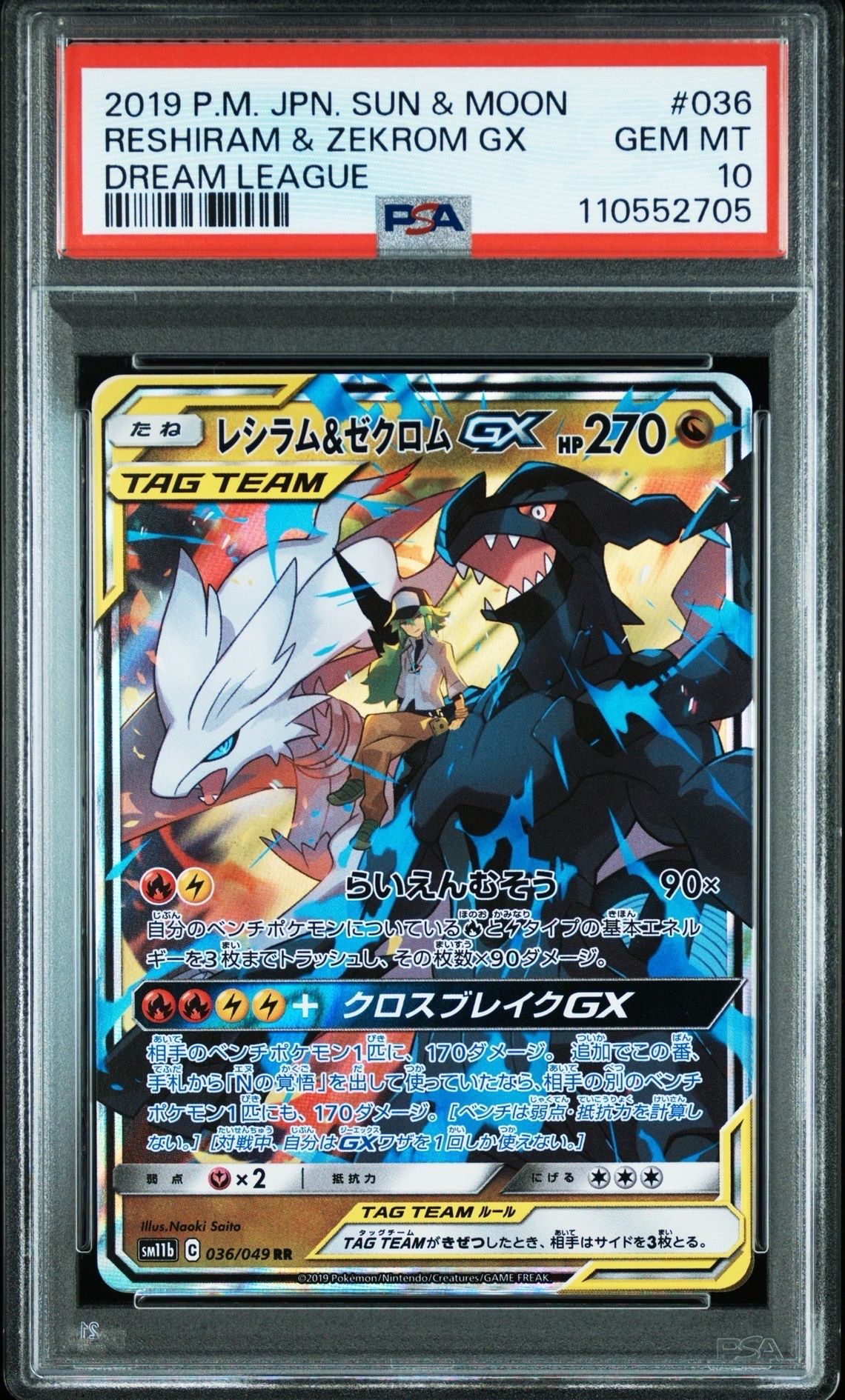 レシラム&ゼクロムGX (N) RR[SM11b 036/049](強化拡張パック「ドリームリーグ」)