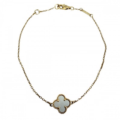 Van Cleef & Arpels ヴァンクリーフ&アーペル ブレスレット スウィートアルハンブラ アジャスター付き K18イエローゴールド マザーオブパール VCARF68800 ゴールド金具 レディース 約1.9g【中古品】