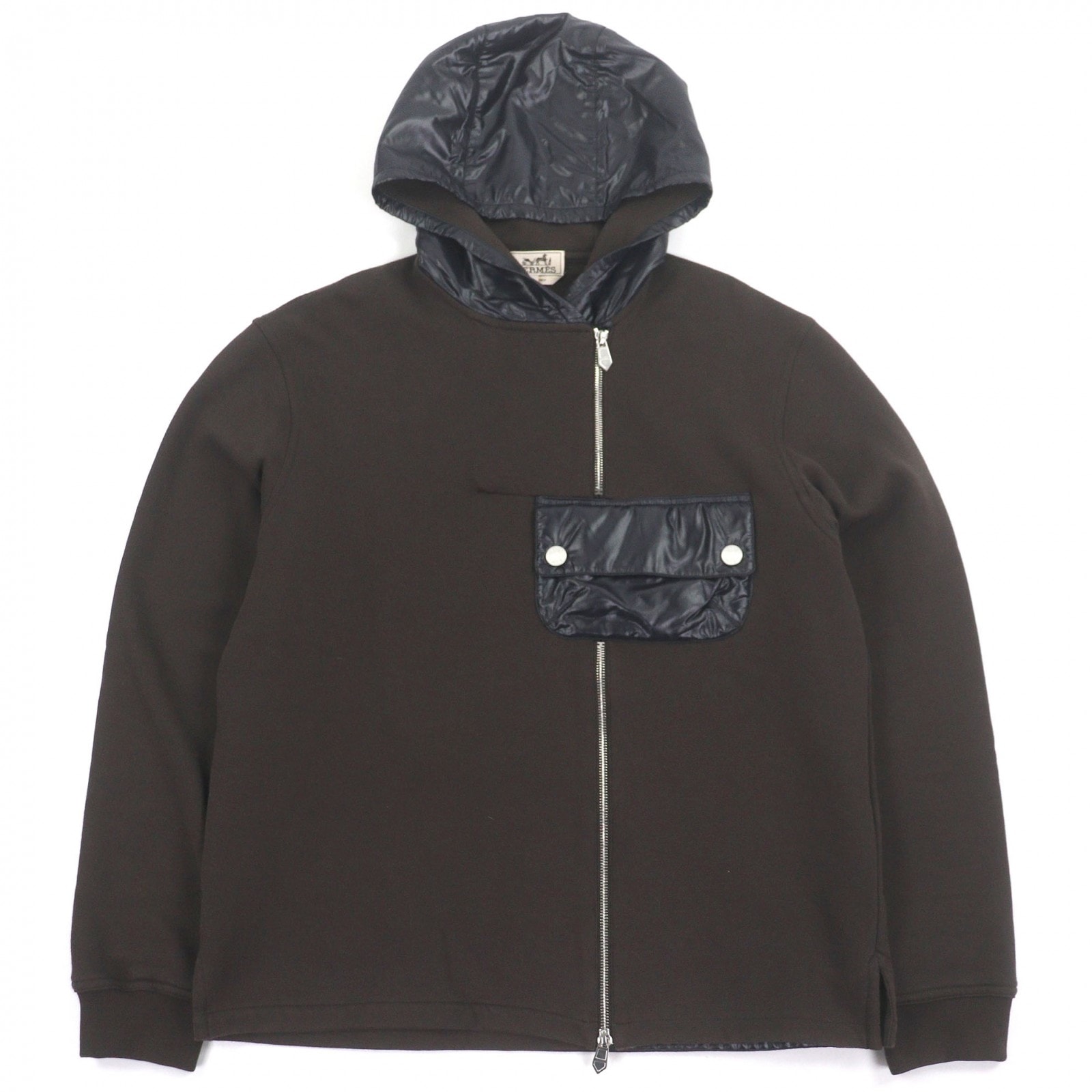 極美品 エルメス パーカー ブラウン メンズ S