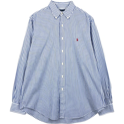 古着 ラルフローレン Ralph Lauren CLASSIC FIT クラシックフィット 長袖 ボタンダウンストライプシャツ メンズL相当/eaa659341