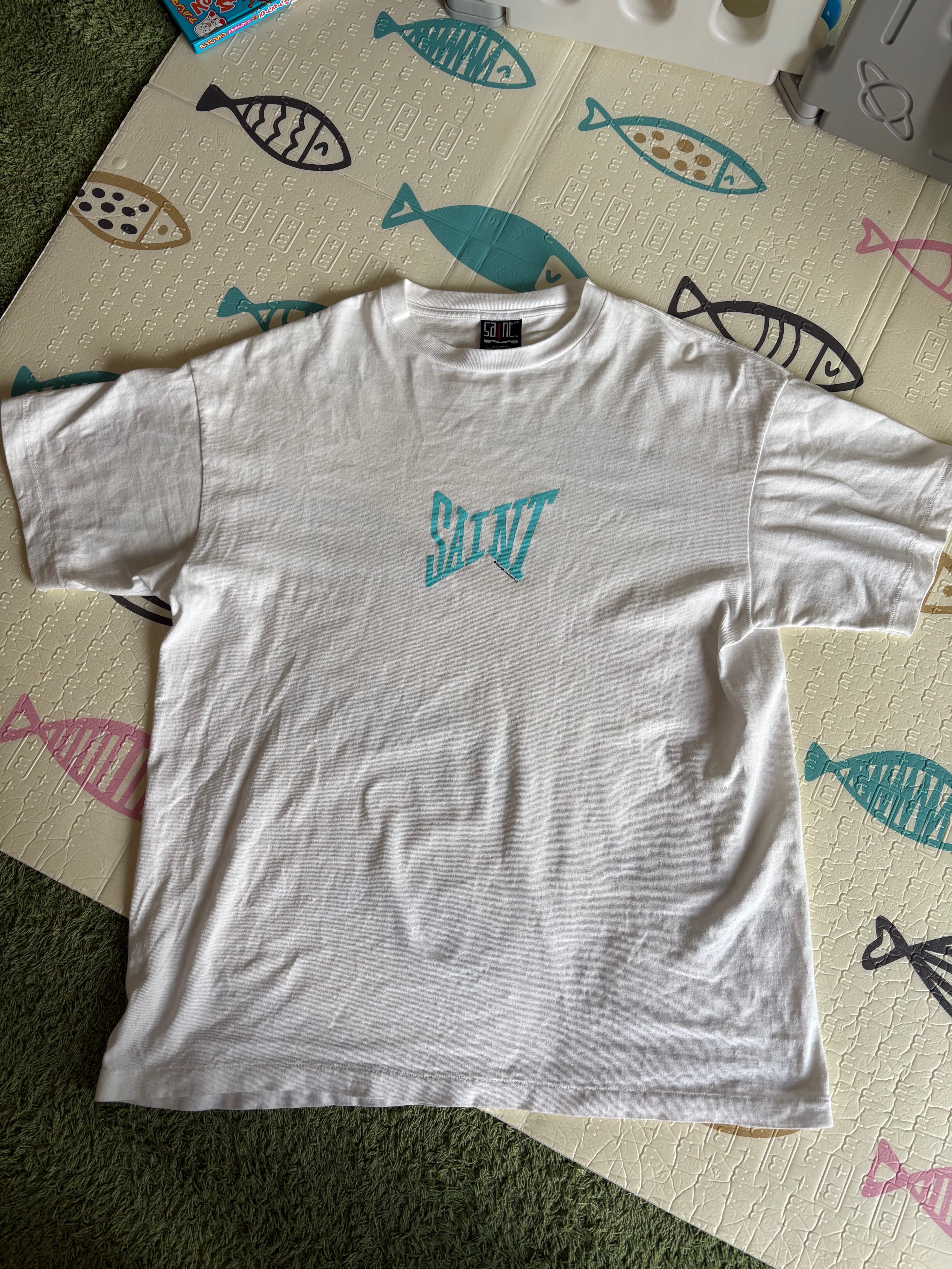 SAINT Mxxxxxx 24SS SS Tee / Ribon Saint "White/Blue"
