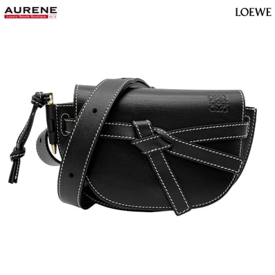 LOEWE ロエベ ウエストバッグ ゲート バムバッグ ミニ レザー ブラック レディース 【中古】