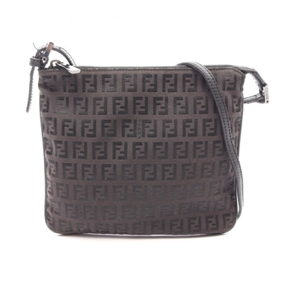フェンディ FENDI ズッキーノ ショルダーバッグ バッグ キャンバス レザー レディース ブラウン系 / ブラック系 【中古】