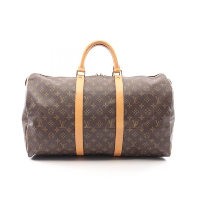 ルイ・ヴィトン LOUIS VUITTON キーポル50 ボストンバッグ バッグ PVCコーティングキャンバス レザー モノグラム メンズ レディース ブラウン系 M41426 【中古】
