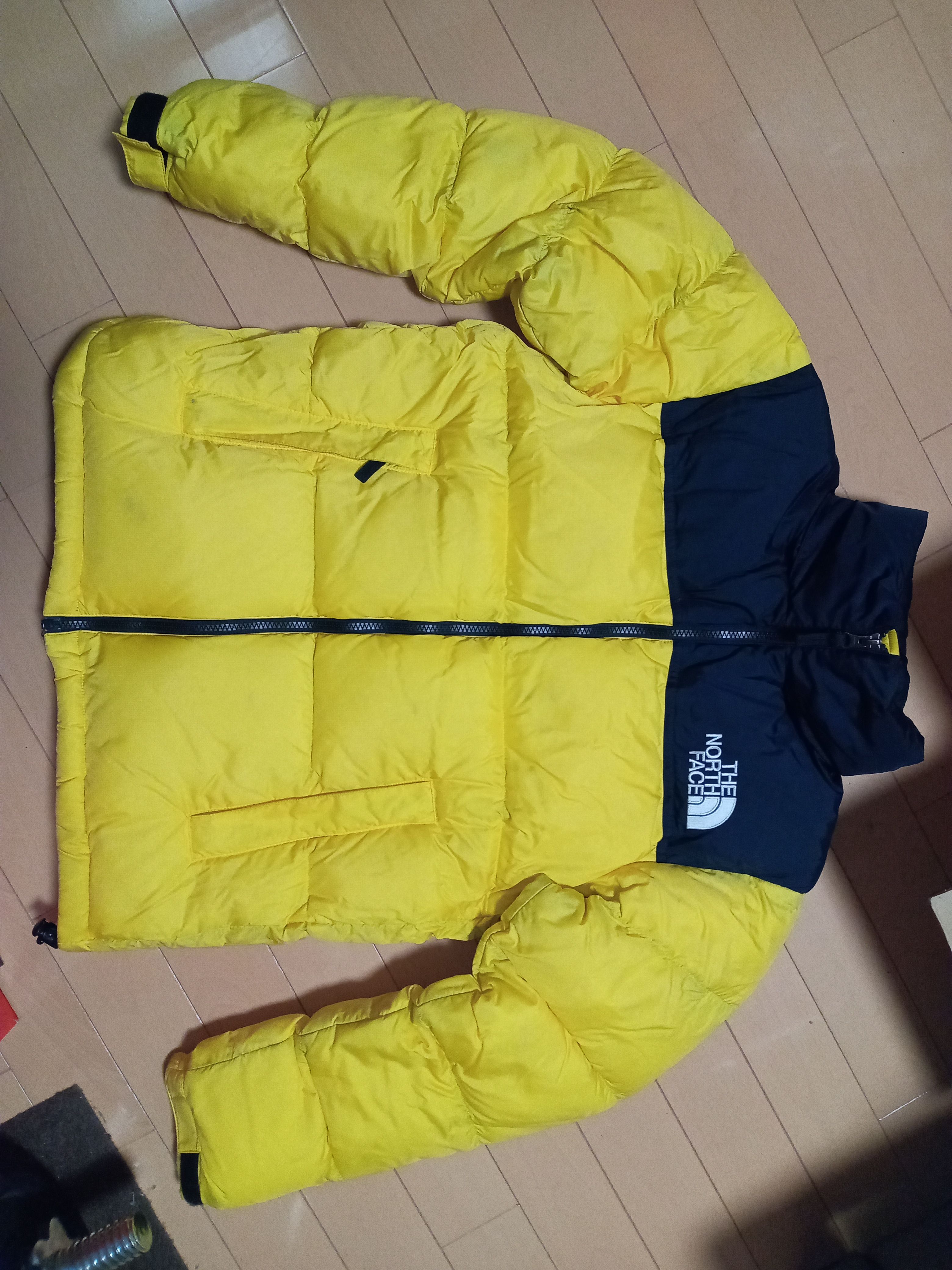 The North Face Nuptse Jacket 2021 "Black × Lightning Yellow"