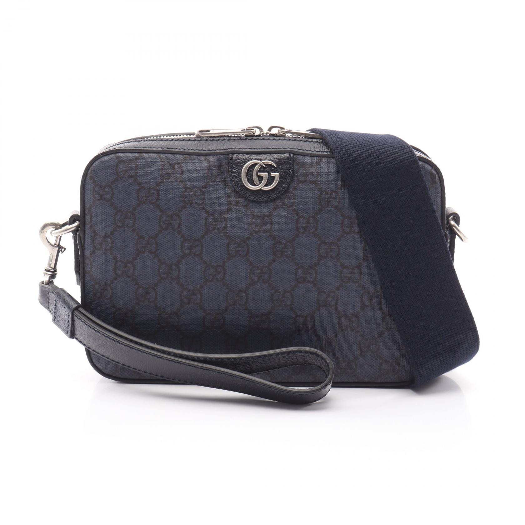 グッチ GUCCI GGスプリーム 2AWY ショルダーバッグ バッグ PVCコーティングキャンバス レザー レディース ネイビー系 / ブラック系 699439 【中古】