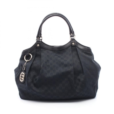 グッチ GUCCI スーキー ショルダーバッグ バッグ キャンバス レザー レディース ネイビー系 / ブラック系 211943 【中古】