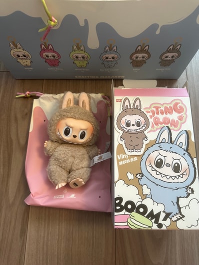 POP MART THE MONSTERS (LABUBU) Exciting Macaron Plush Series TOFFEE