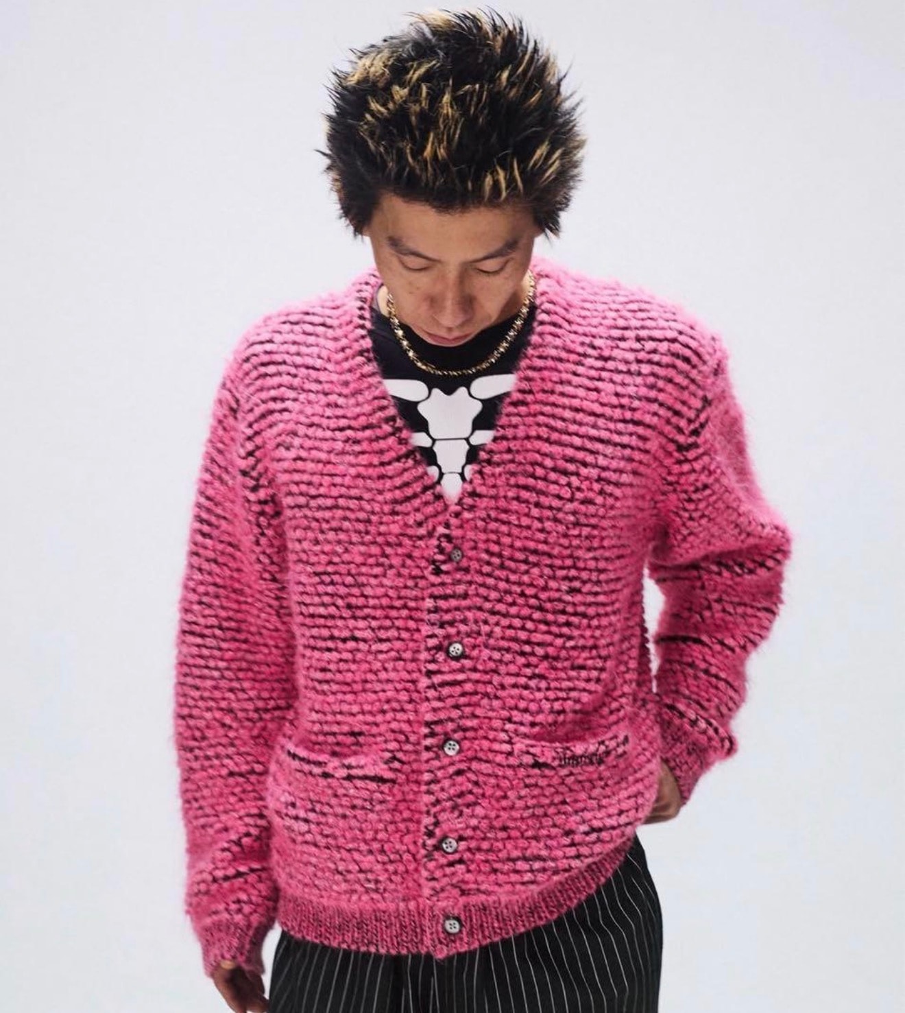 Supreme Textured Knotted Cardigan "Pink"