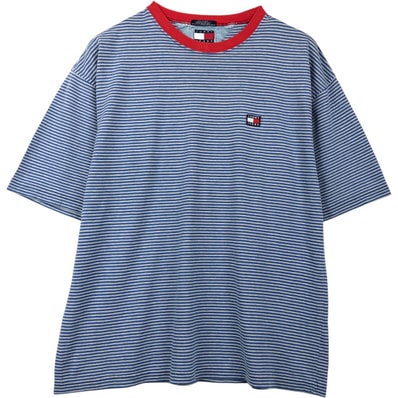 古着 90年代 トミーヒルフィガー TOMMY HILFIGER JEANS 半袖 ボーダーTシャツ メンズXL相当 ヴィンテージ/eaa653783