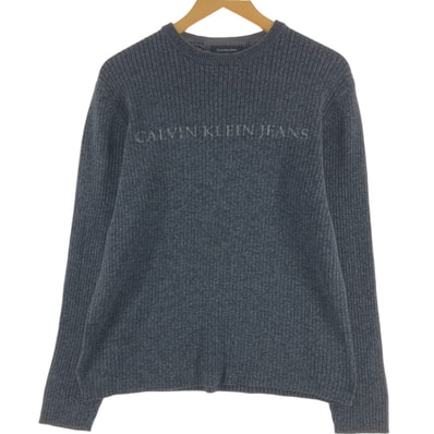古着 カルバンクライン Calvin klein JEANS リブ編み コットンニットセーター メンズM相当/eaa546648