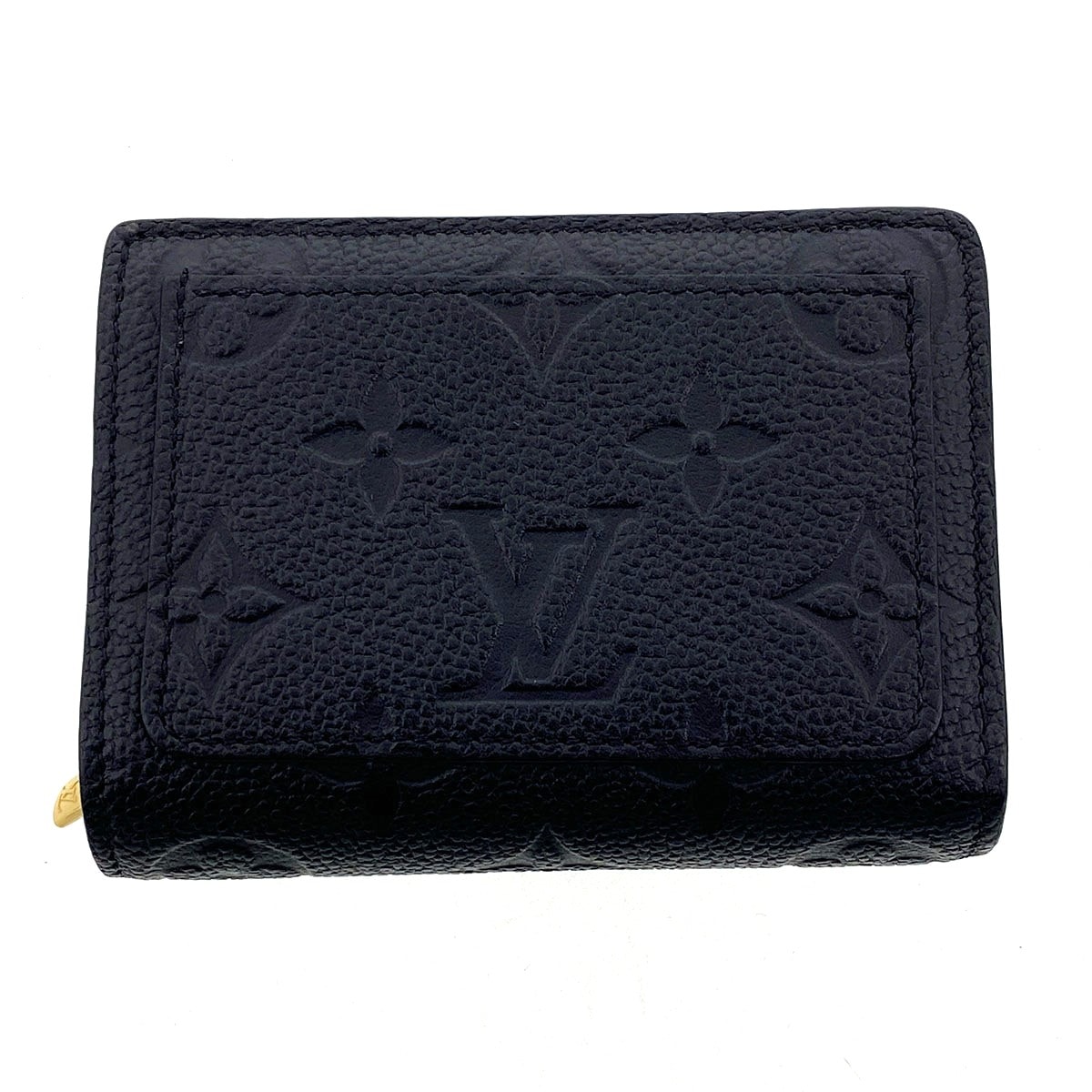 LOUIS VUITTON ルイ・ヴィトン ポルトフォイユ・クレア 二つ折り財布 M80151 モノグラムアンプラント ブラック  レディース【中古】