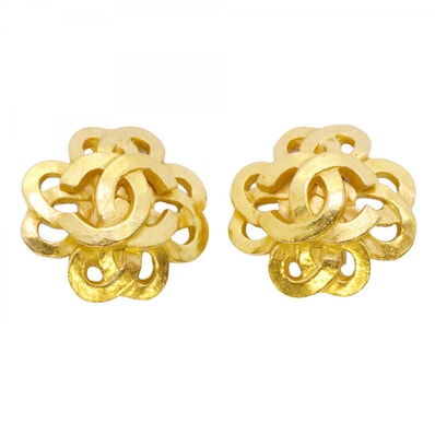 【6jcb0917-k】シャネル イヤリング ヴィンテージ ココマーク GPメッキ ゴールド【中古】レディース