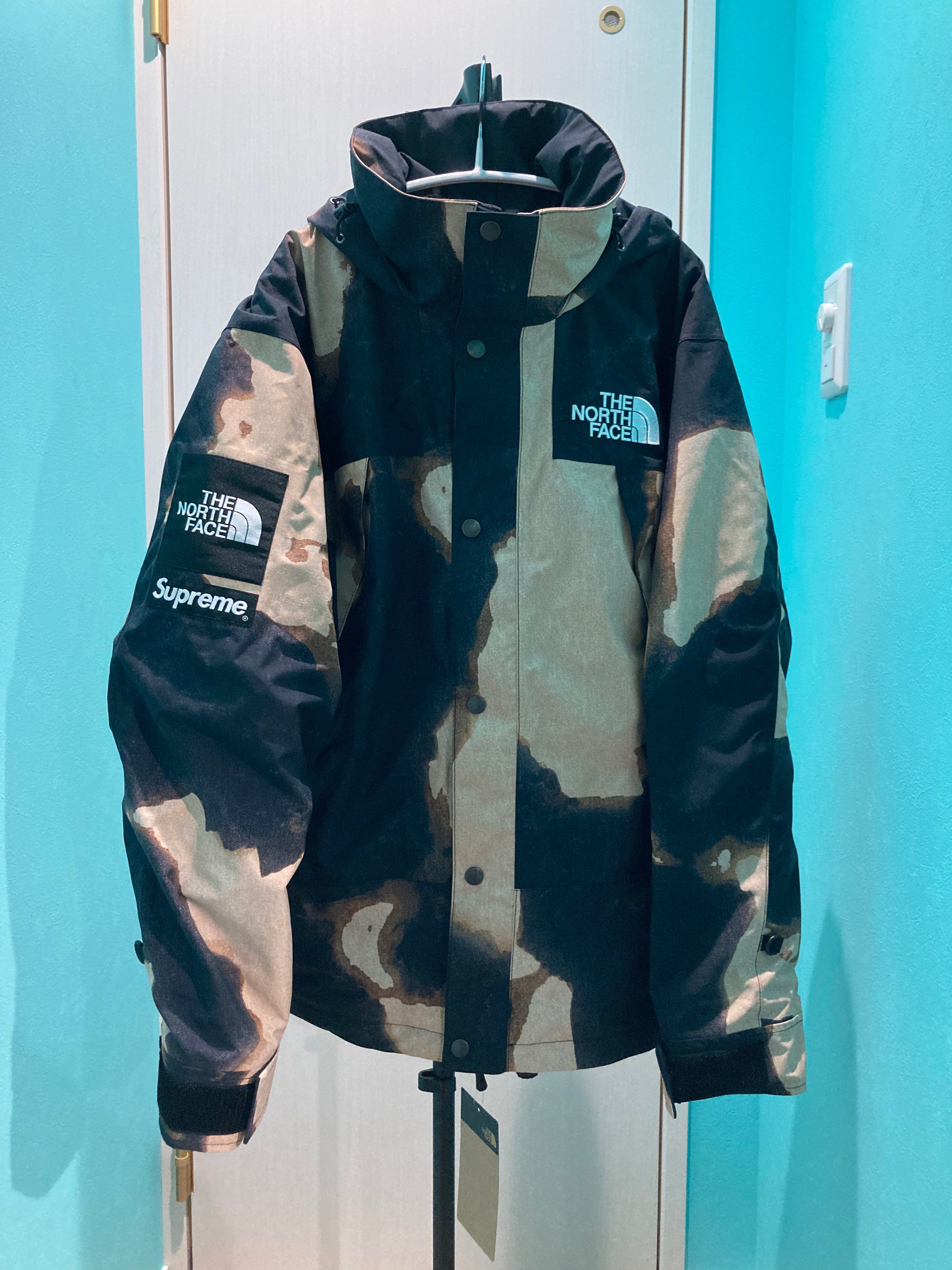Supreme x The North Face Bleached Denim Print Mountain Jacket "Black"