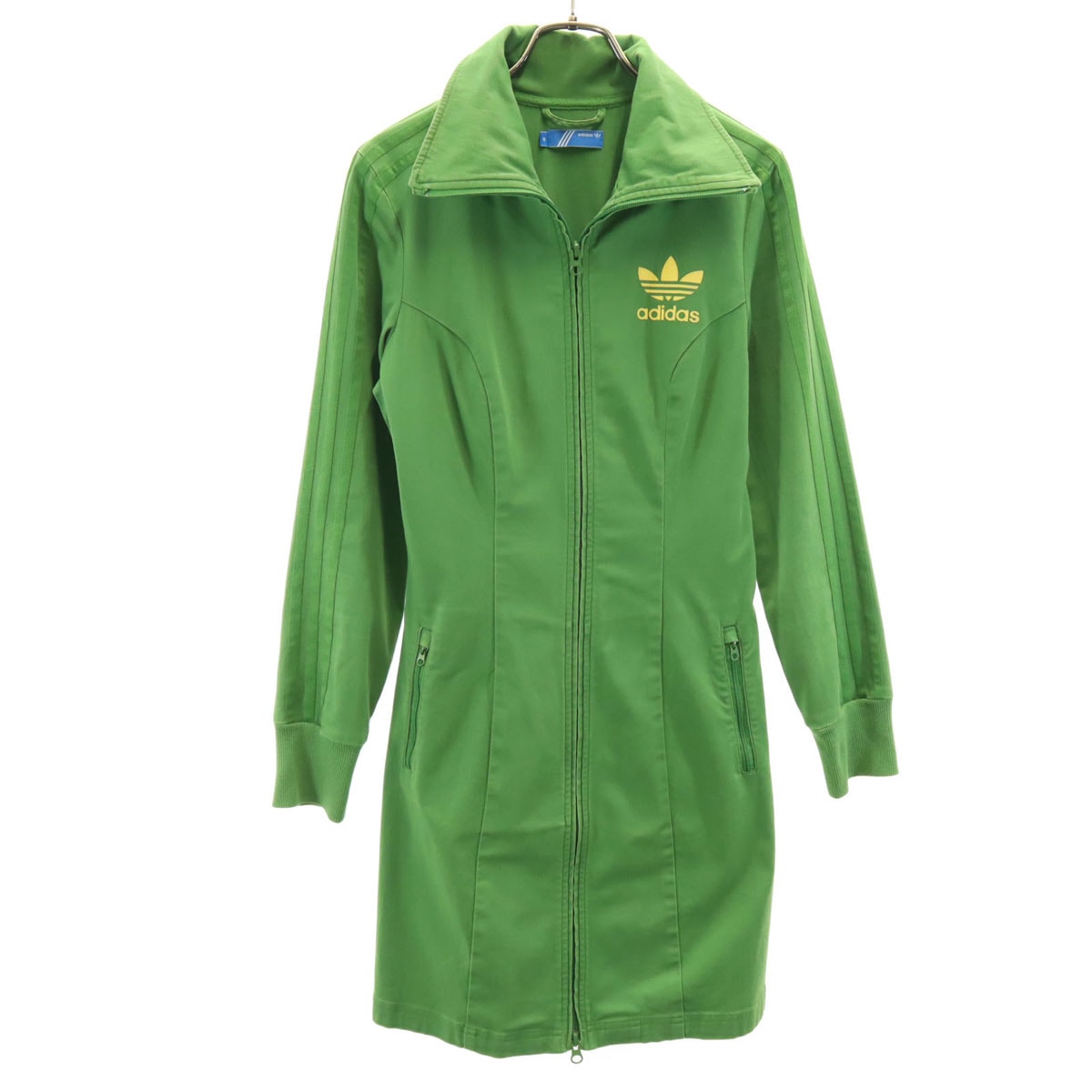 adidas Originals アディダスオリジナルス 長袖 トラック ワンピース M グリーン系