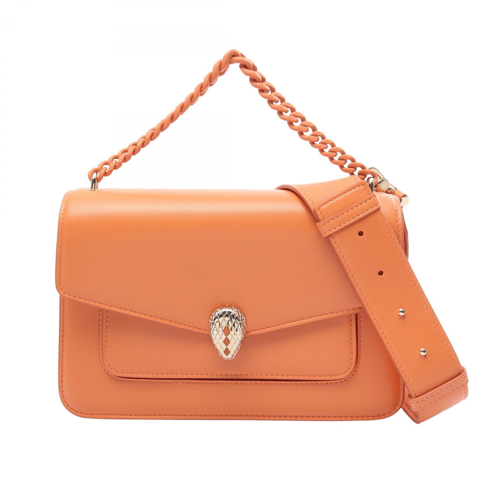 ブルガリ BVLGARI セルペンティ フォーエバー 2WAY ハンドバッグ バッグ レザー レディース オレンジ系 【中古】