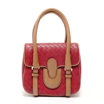 ボッテガヴェネタ BOTTEGAVENETA イントレチャート レザー ハンドバッグ【中古】
