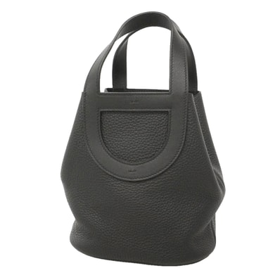 【6ie6807】エルメス ハンドバッグ インザループ18 トリヨンクレマンス ブラック シルバー金具 K刻印【中古】レディース
