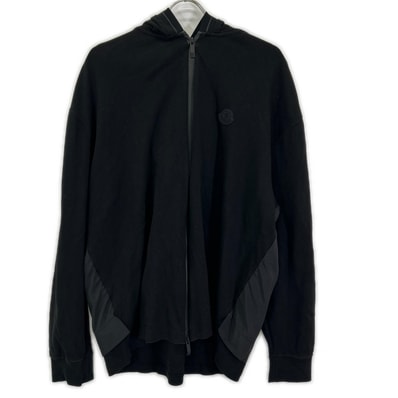 モンクレール 23年 ブラック MAGLIA APERTA フーディ パーカー XL