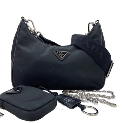 プラダ PRADA トライアングルロゴ ショルダーバッグ【中古】
