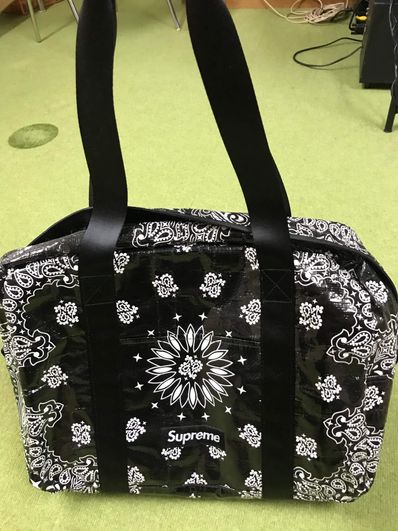 Supreme Bandana Tarp Small Duffle Bag "Black"