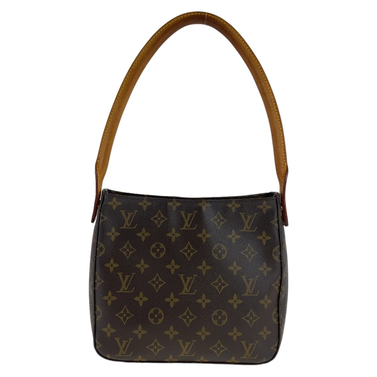 LOUIS VUITTON ルイヴィトン モノグラム ルーピングMM ブラウン ゴールド金具 PVC レザー/ ショルダーバッグ 504545 【中古】