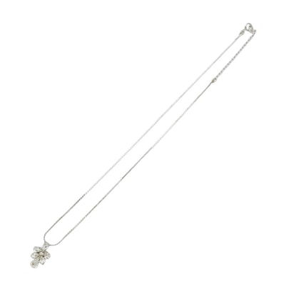 Christian Dior クリスチャンディオール オールド ラインストーン CD ロゴ ネックレス シルバー系【中古】